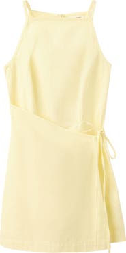 MANGO Tie Detail Strappy Cotton Denim Dress