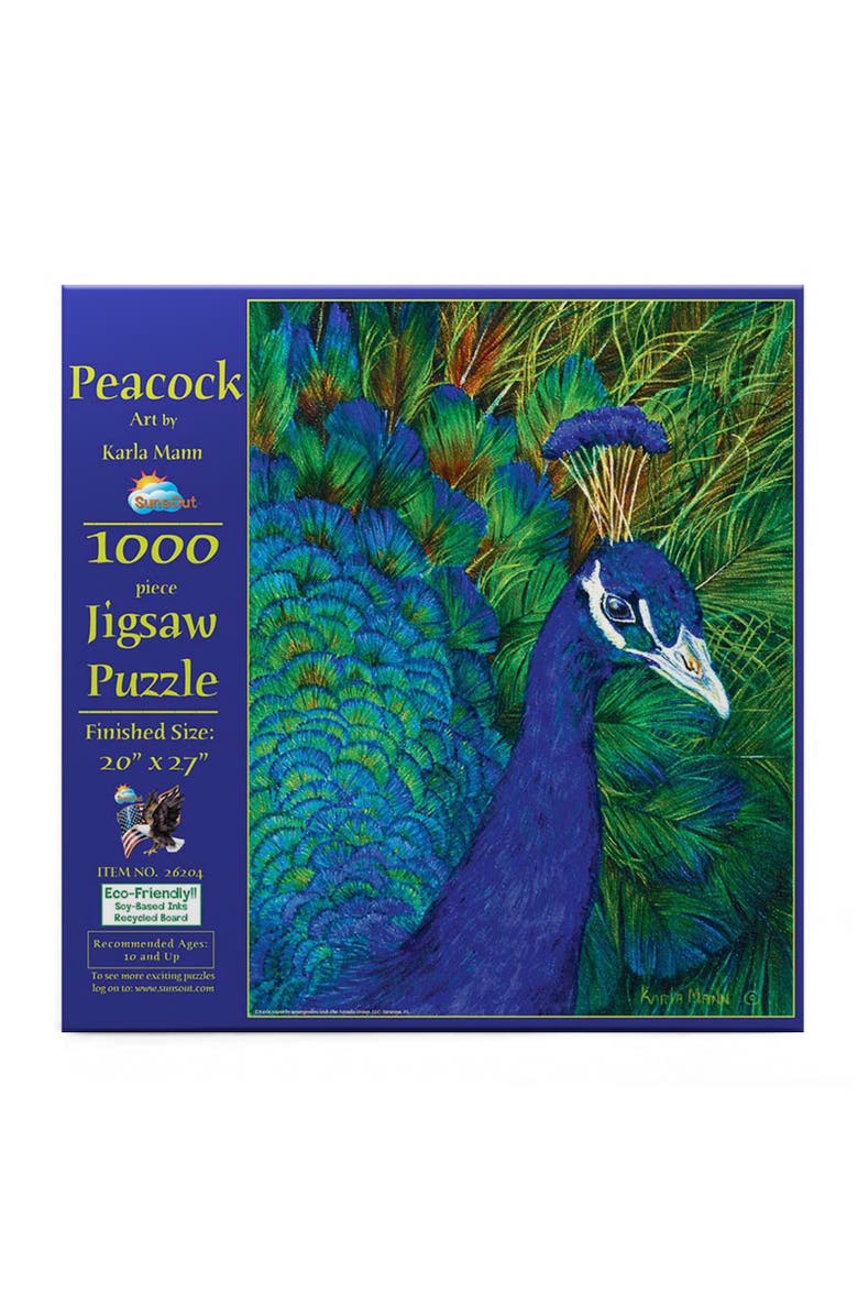 Sunsout Peacock 1000 piece Jigsaw Puzzle for Adults, Alternate, color, Multicolor