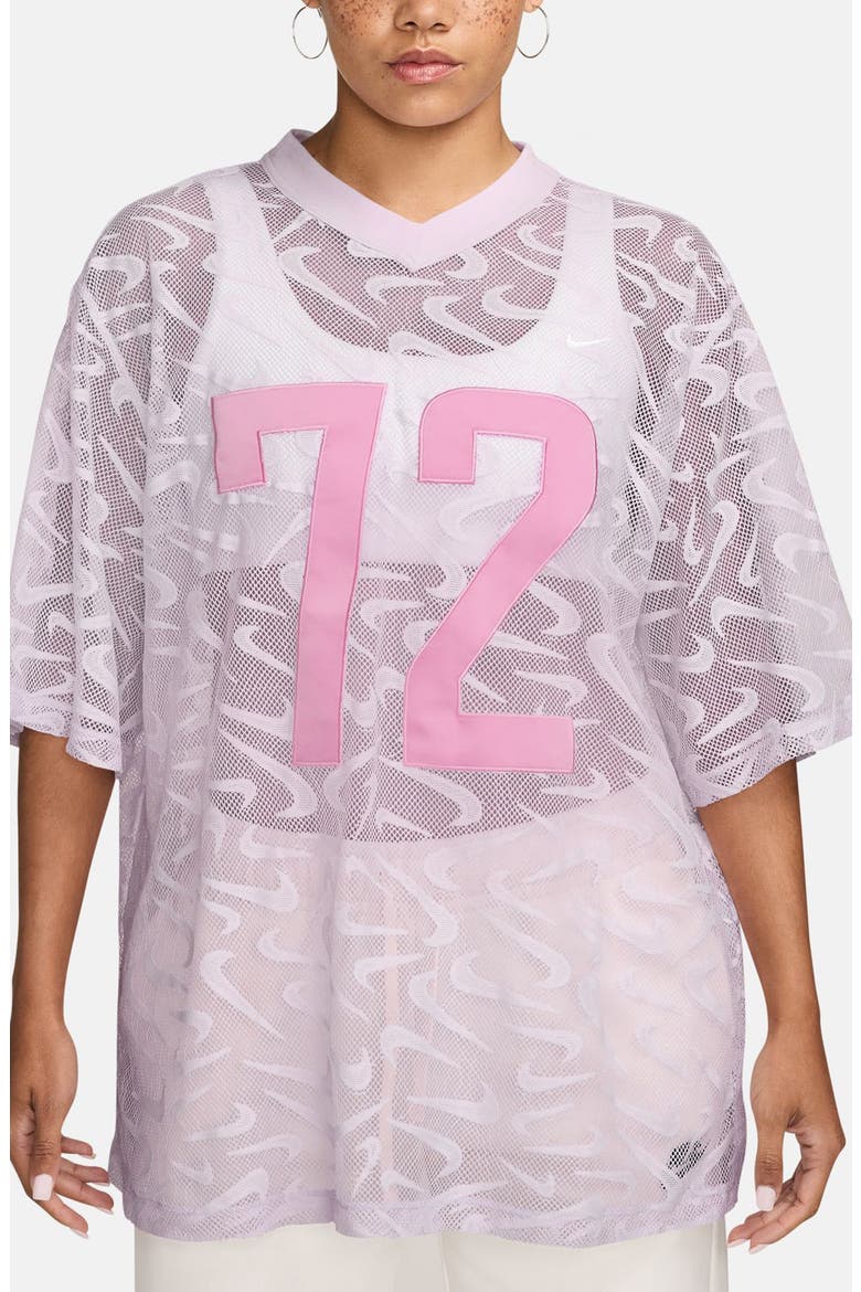 Sportswear Chill Logo Mesh Jersey, Main, color, 583 BLELIL/WHITE