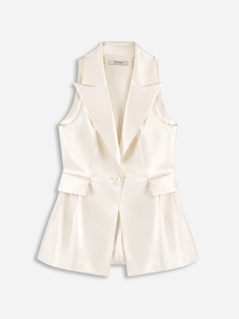 Single Button Peak Lapel Vest