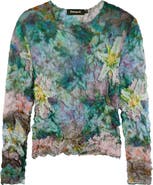 Desigual Crinkle Long Sleeve Crop Top