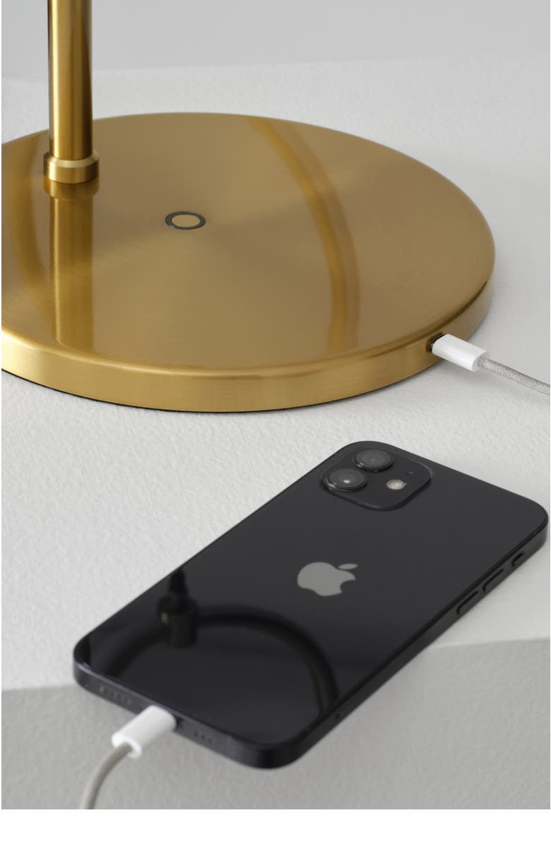 Brightech Nova 24" Modern LED Arc Table Lamp with Built-In 3-Way Dimmer, Alternate, color, Antique Brass