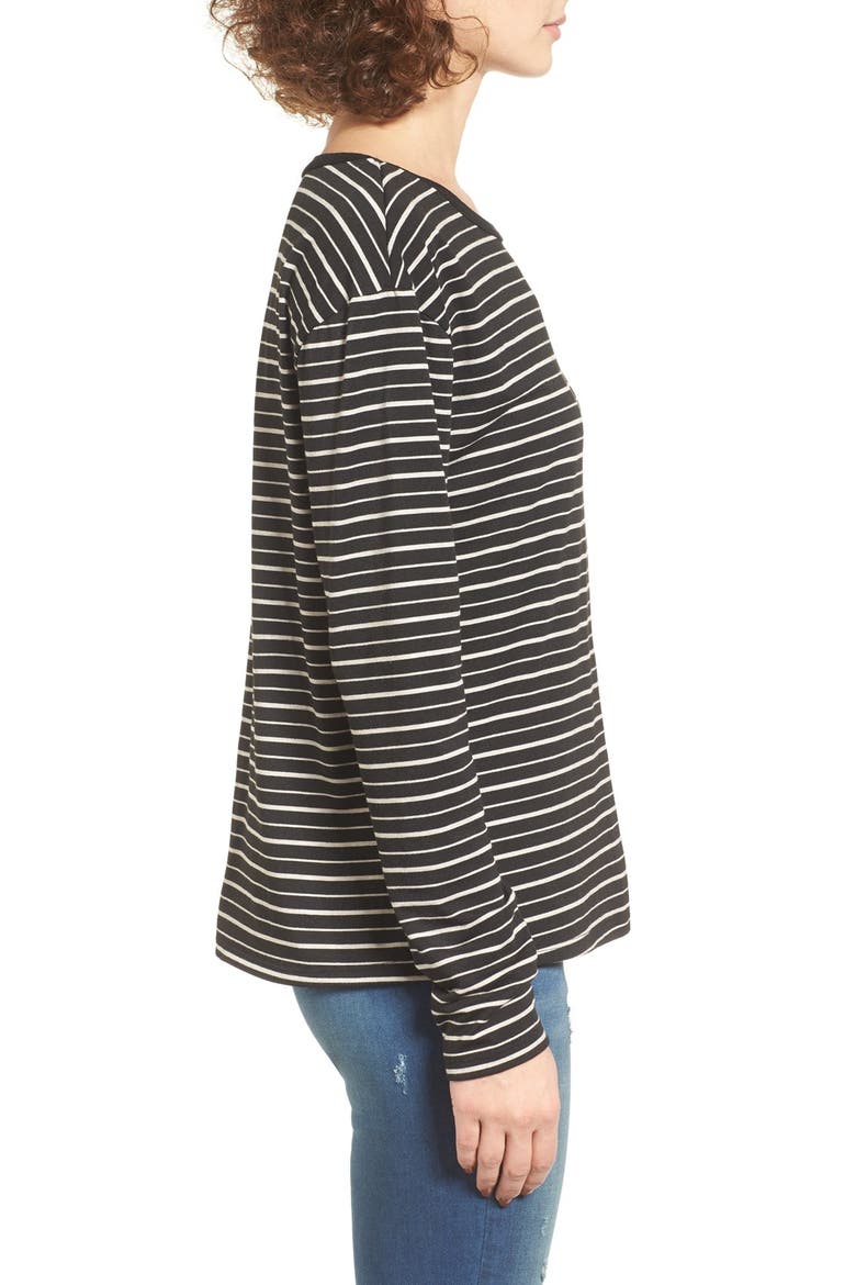 Stripe Tee, Alternate, color, BLACK/ OATMEAL