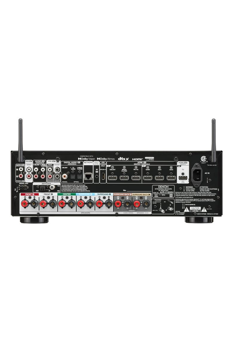 AVRX1800H 7.2 Channel 8K Home Theater Receiver with Dolby Atmos, HEOS Built-In, and Audyssey Room Correction, Alternate, color, Black
