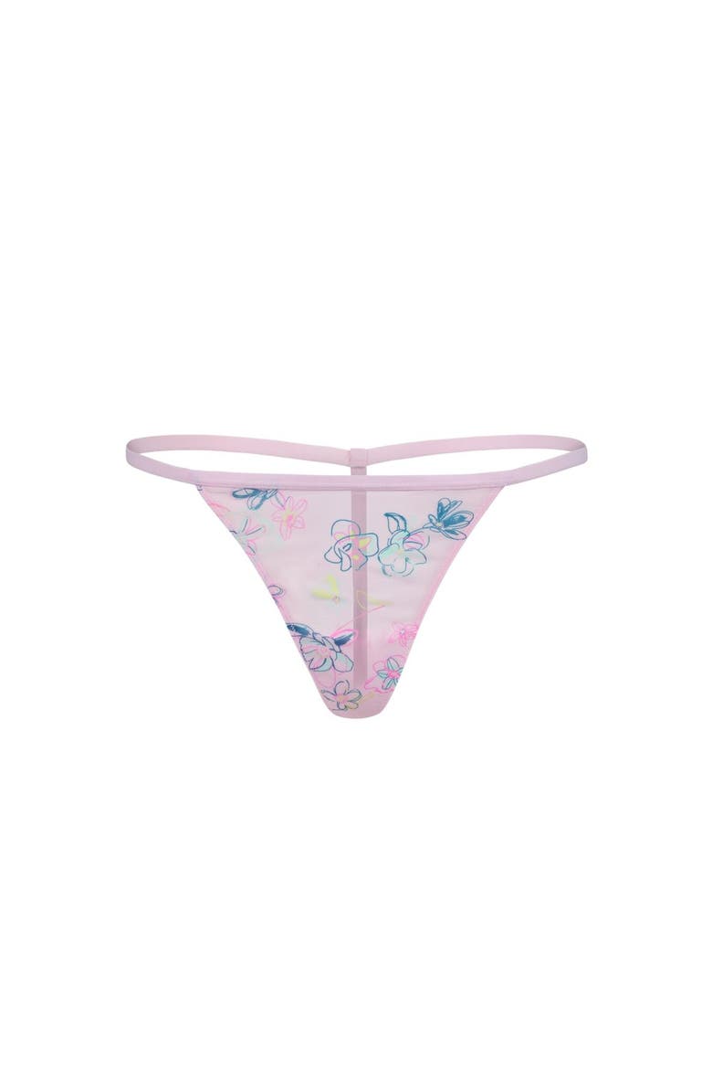 Serenity G-String Panties, Main, color, Floral pink