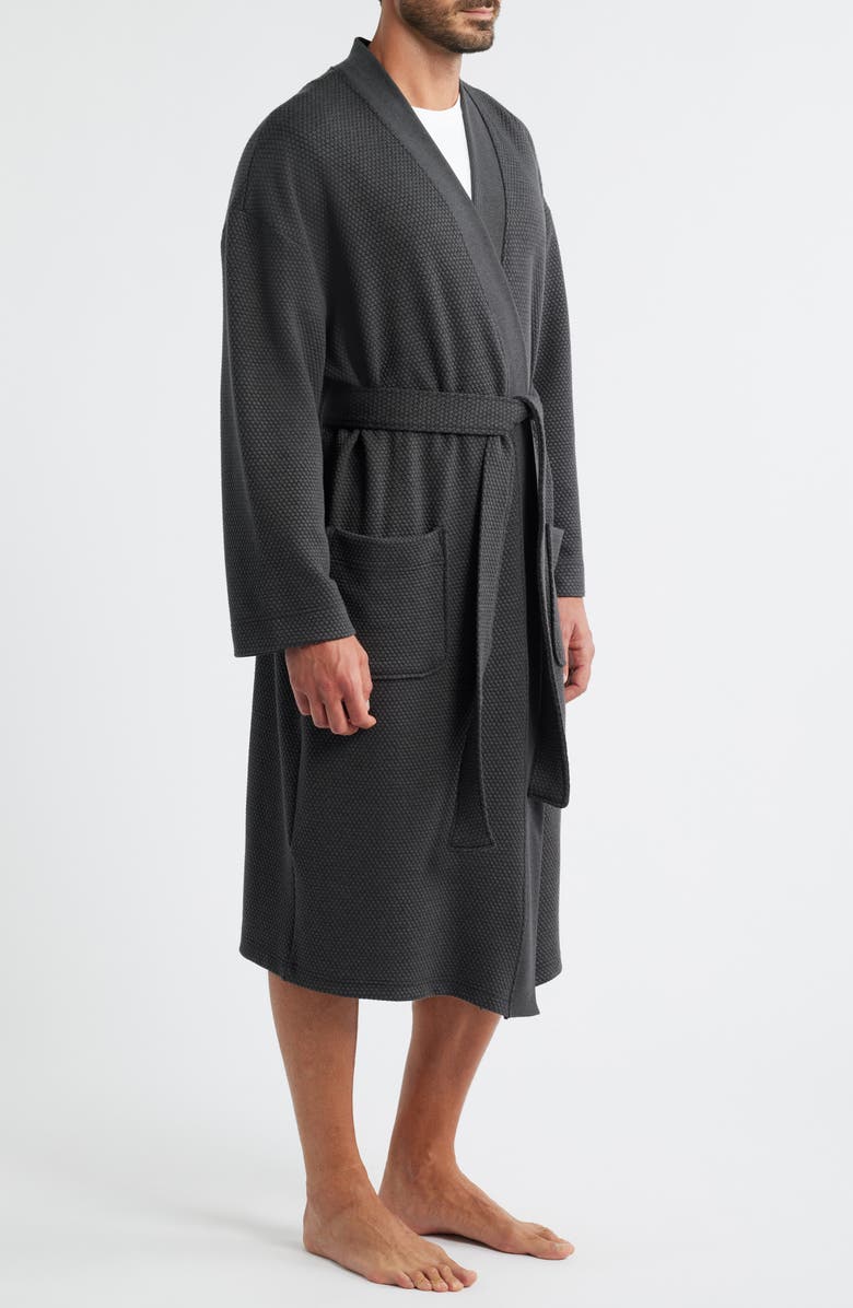 Majestic International Tomorroland Waffle Knit Robe, Alternate, color, Charcoal