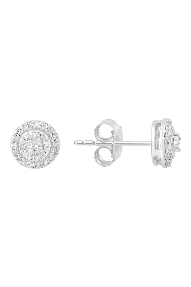 Diamond Earrings, Main, color, SILVER
