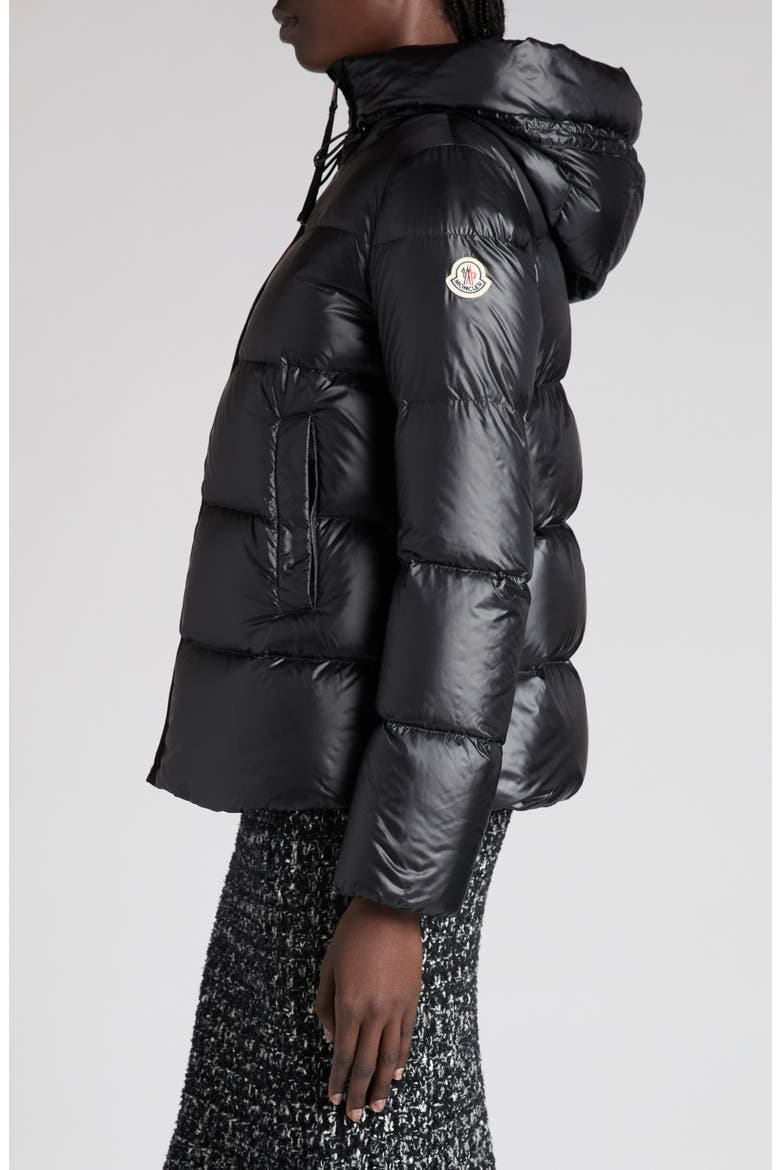 Serittes Down Hooded Jacket, Alternate, color, BLACK