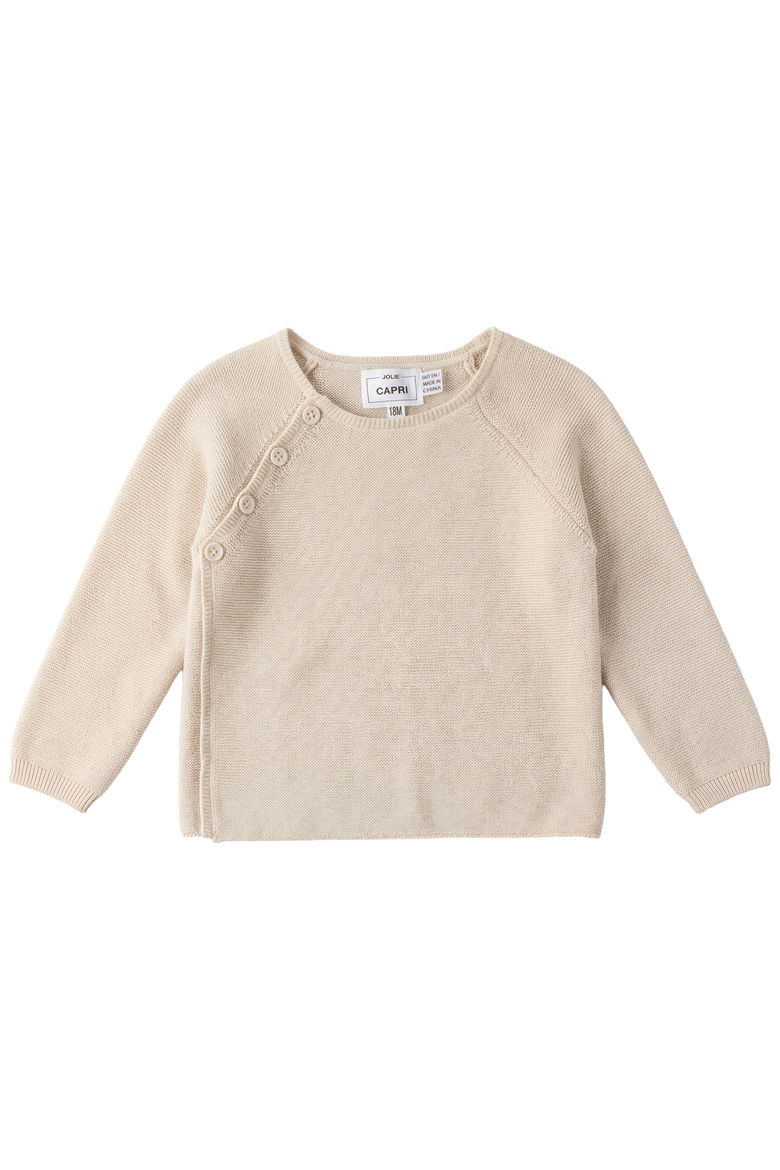 Boy Wrap Asymmetrical Button Decorative Stitching Cotton Knit Cardigan, Main, color, Dark Almond