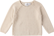 Jolie Capri Boy Wrap Asymmetrical Button Decorative Stitching Cotton Knit Cardigan