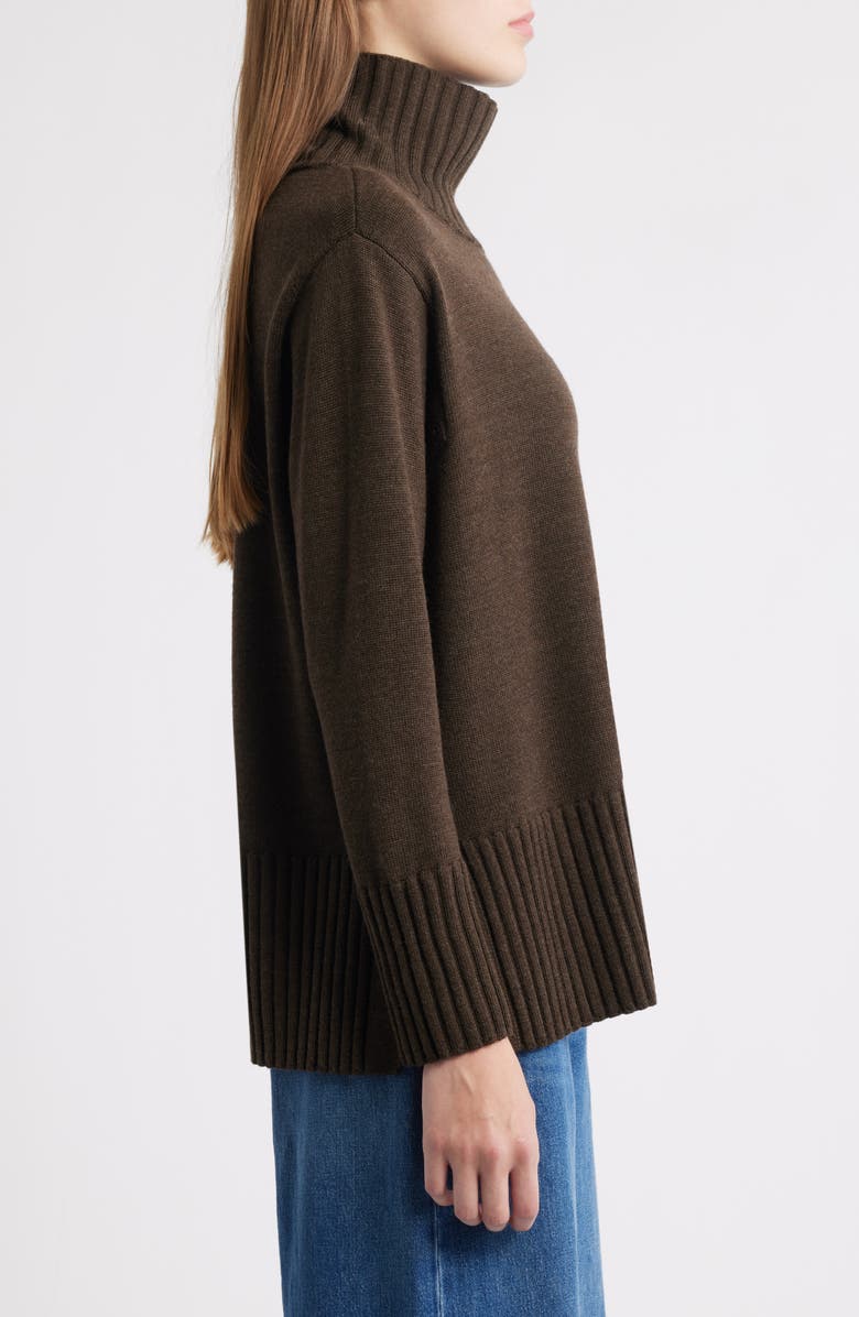 Eileen Fisher Turtleneck Merino Wool Sweater, Alternate, color, Wren