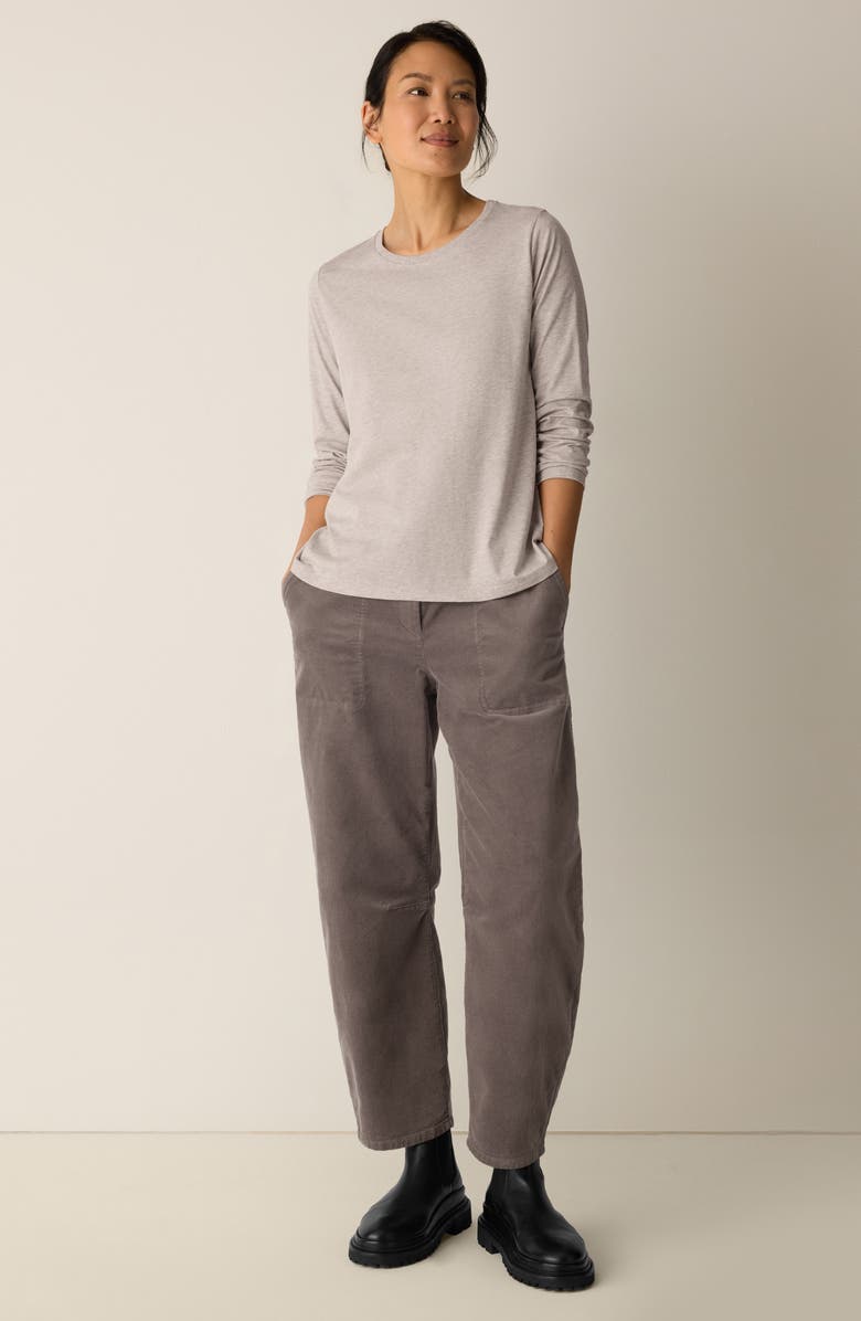 Eileen Fisher Organic Cotton Long Sleeve T-Shirt, Alternate, color, Dove