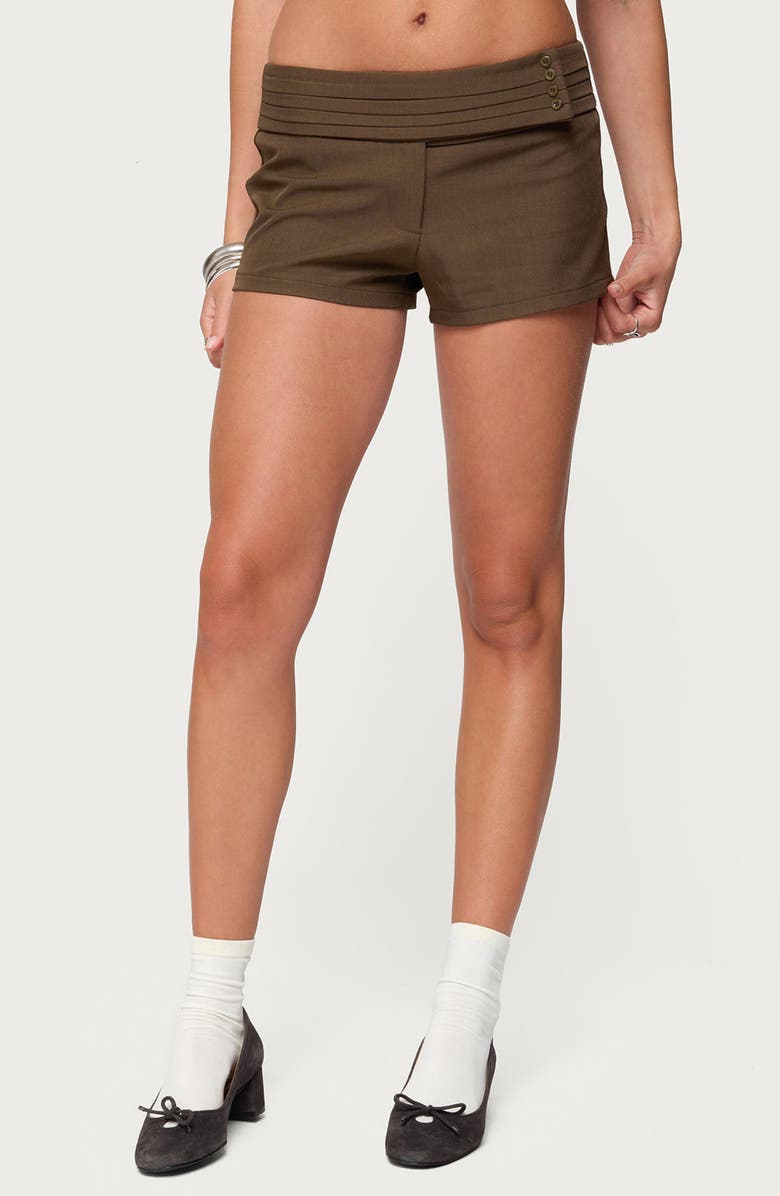 EDIKTED Karla Pleated Micro Shorts, Main, color,