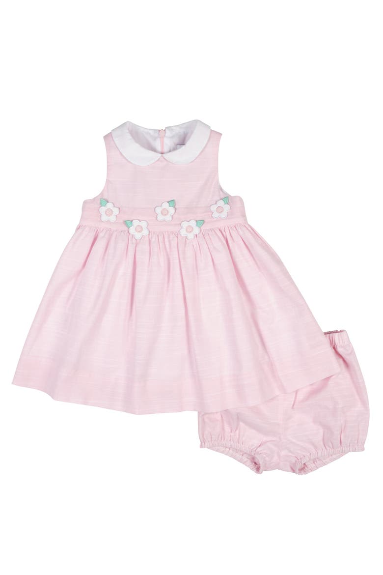 Linen-Look Dress & Bloomer With Flowers, Main, color, Pink