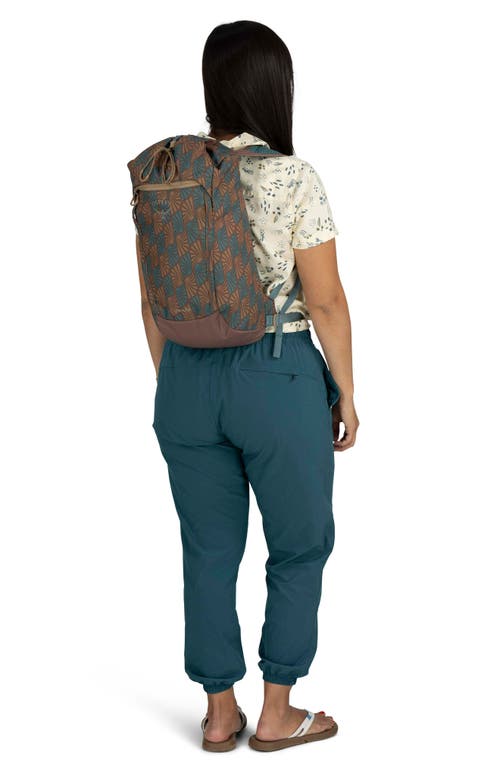 Osprey Daylite Cinch Backpack In Kazuma Print/magma Brown
