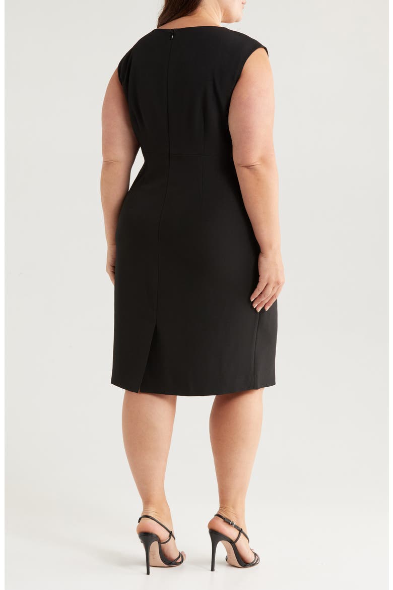 Notch Neckline Sleeveless Sheath Dress, Alternate, color, BLACK