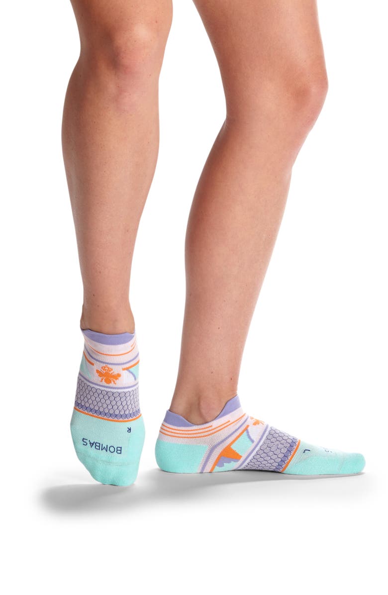 Bombas Abstract Leaf Stripe Running Ankle Socks, Alternate, color, 