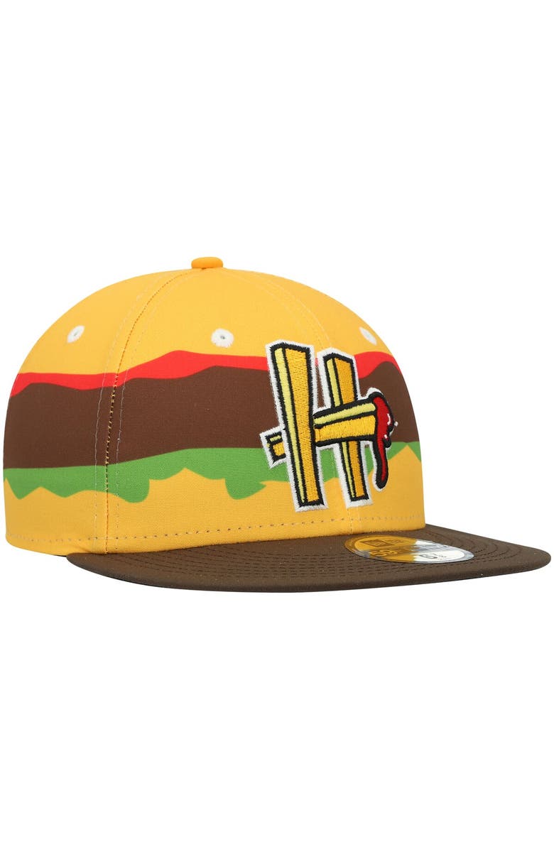 New Era Men's New Era Gold Hartford Yard Goats Theme Night 59FIFTY Fitted Hat, Alternate, color, Gold