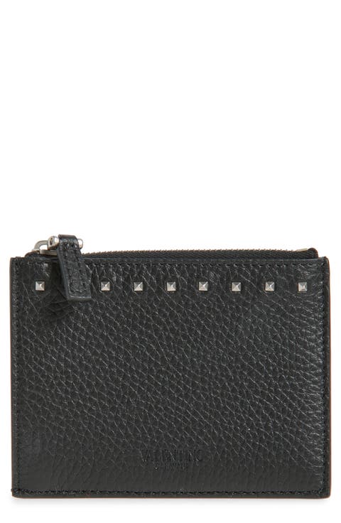 Rockstud Leather Card Case Coin Purse