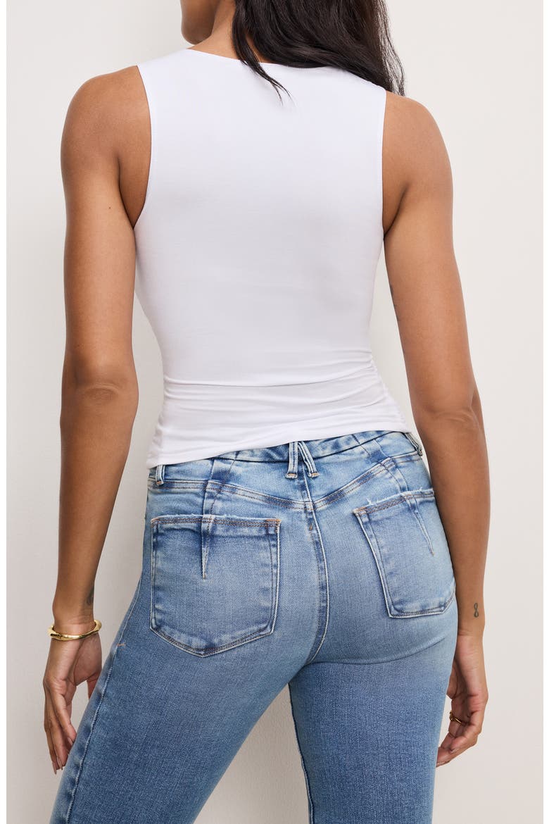 Ruched Jersey Tank, Alternate, color, WHITE001