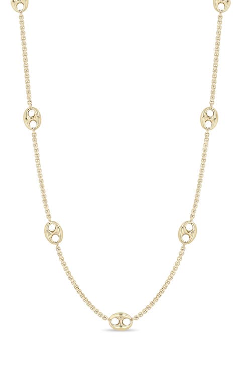14K Gold Mariner Chain Necklace