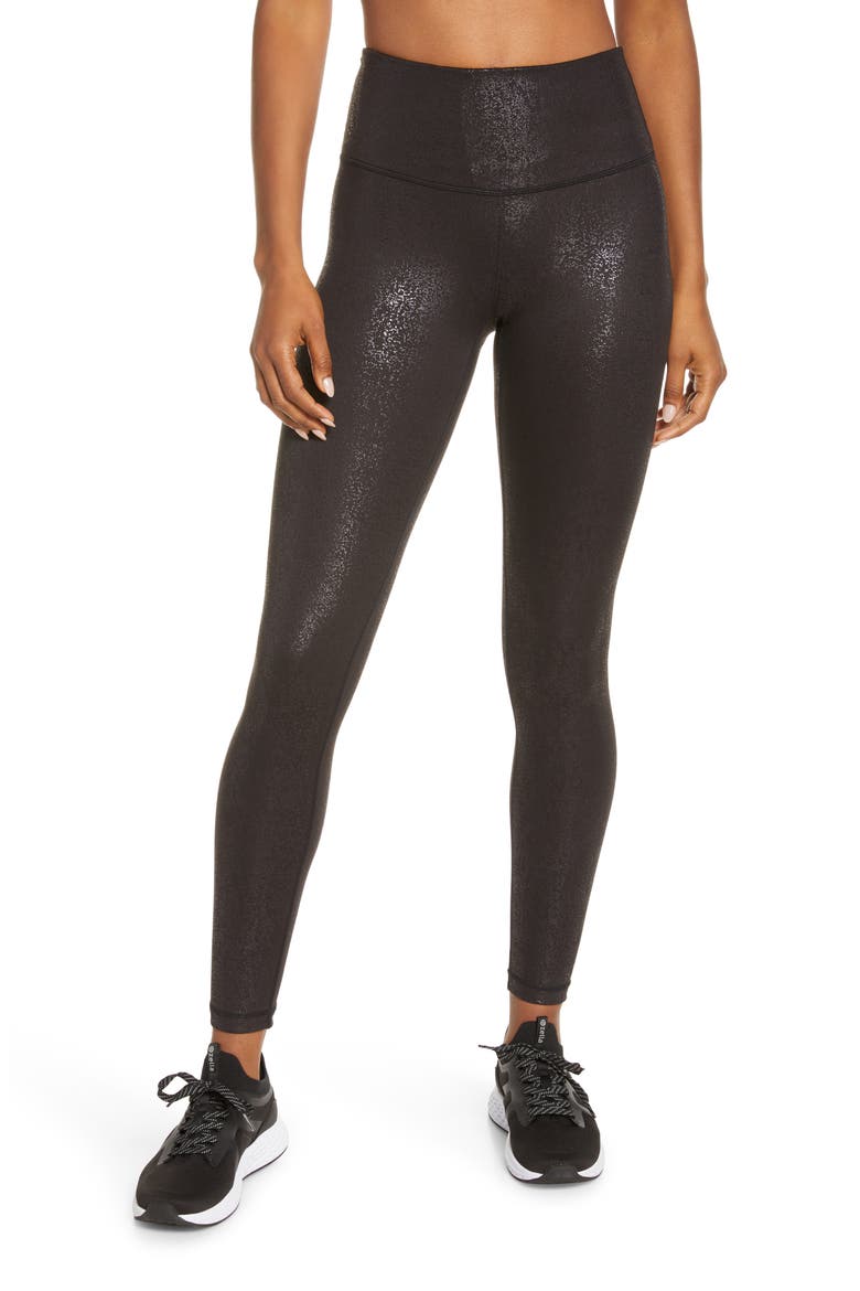 Live In Metallic Print High Waist Leggings, Main, color, GREY REPTILE IMPRESSION PRINT