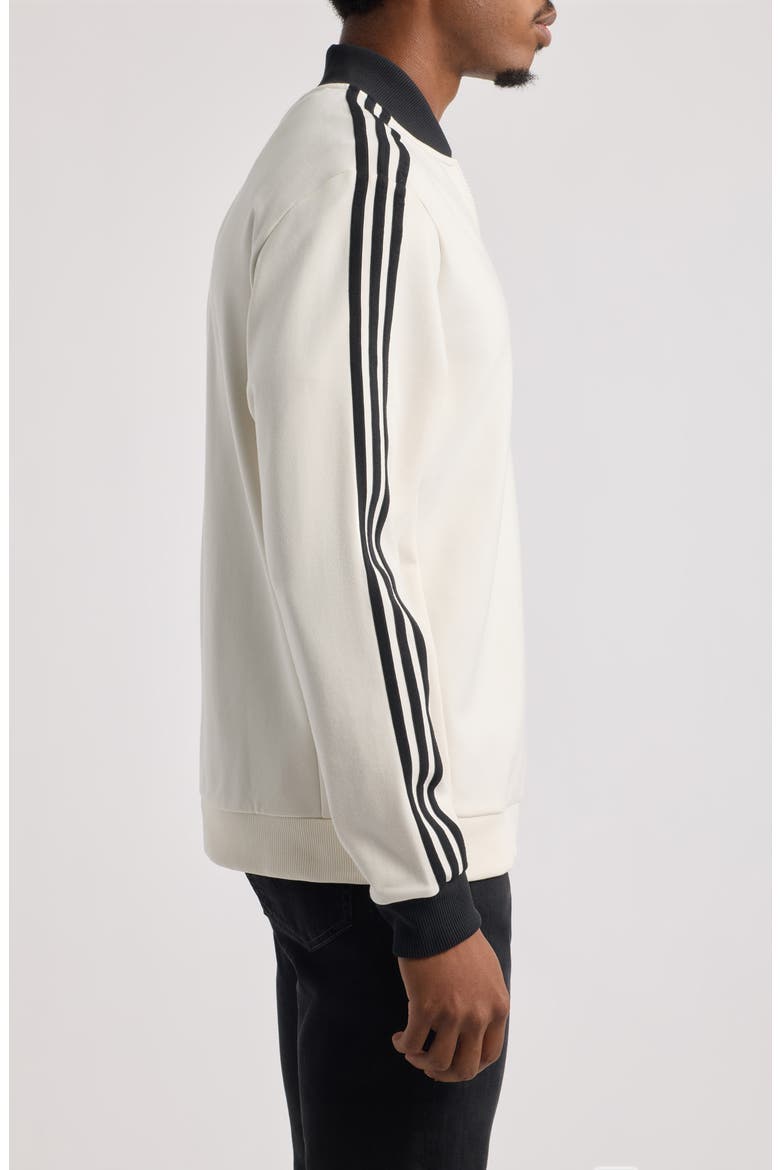 Originals 3-Stripe Quarter Zip Golf Sweatshirt, Alternate, color, CHALK WHITE/ BLACK