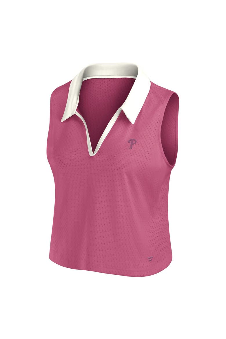 Women's Fanatics Pink Philadelphia Phillies Studio Wellness V-Neck Tank Top, Alternate, color, Pink