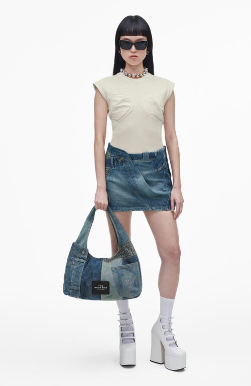 Marc Jacobs The Sack Deconstructed Denim Shoulder Bag In Indigo Multi