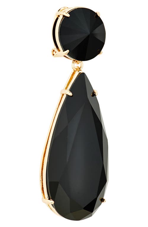 Carolina Herrera Large Teardrop Crystal Earrings In Black