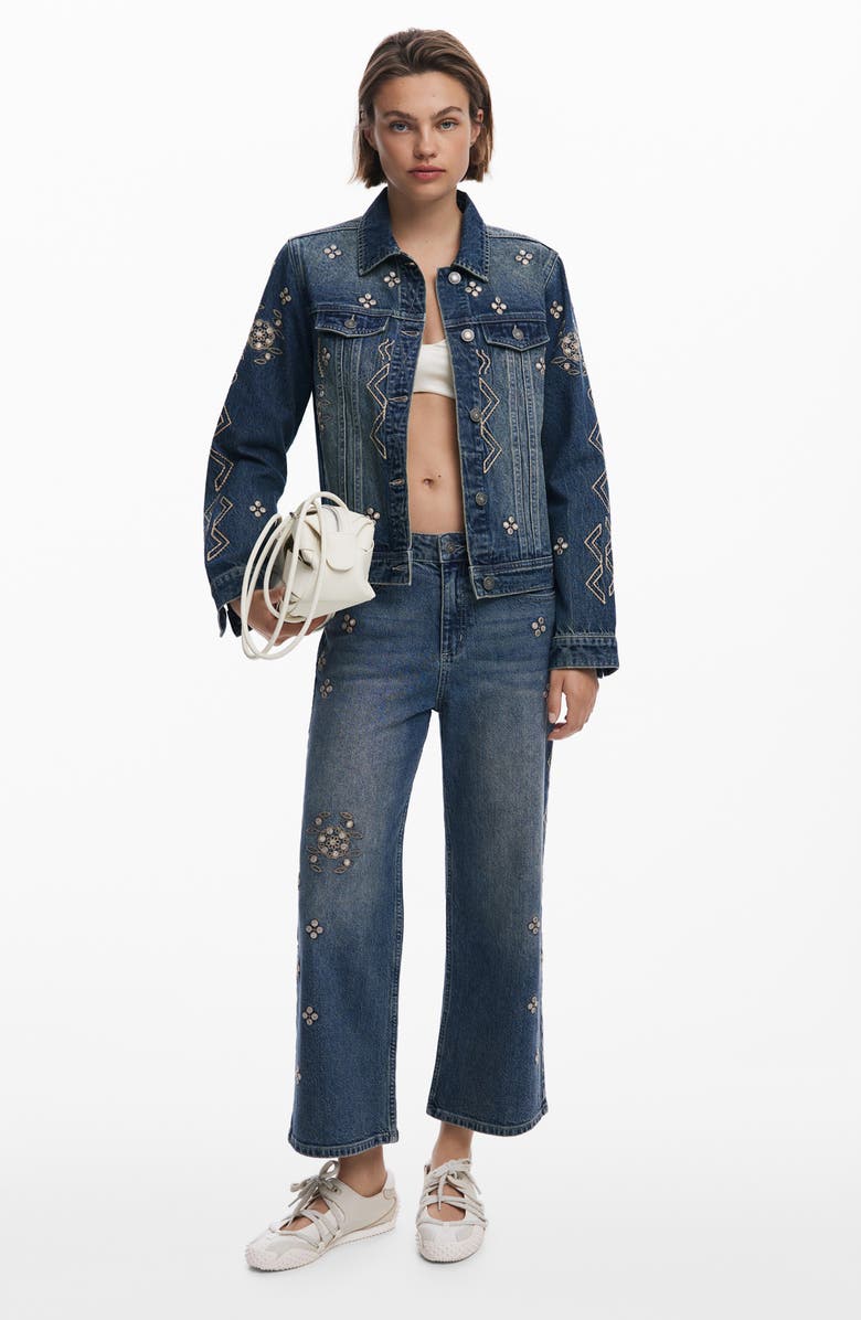 Desigual Wide Leg Jeans, Alternate, color, Blue