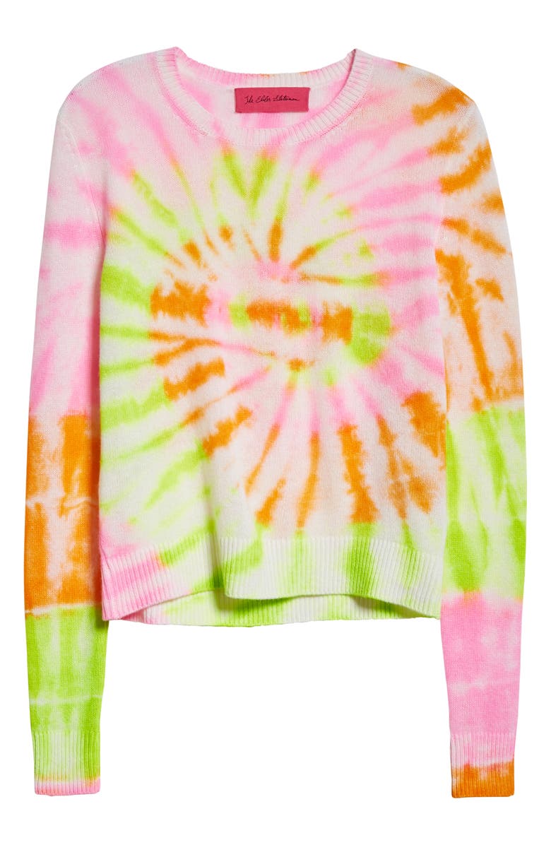 The Elder Statesman Spiral Tranquility Tie Dye Cashmere Sweater, Alternate, color, 