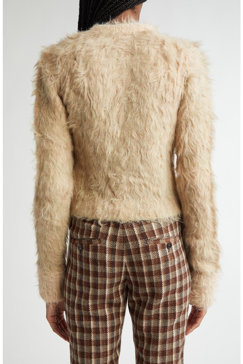 Kradi Fuzzy Crop Cardigan, Alternate, color, BEIGE AEK