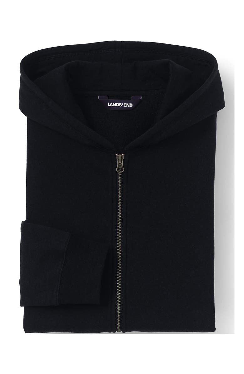 Lands' End School Uniform Kids Zip Front Sweatshirt, Alternate, color, Black