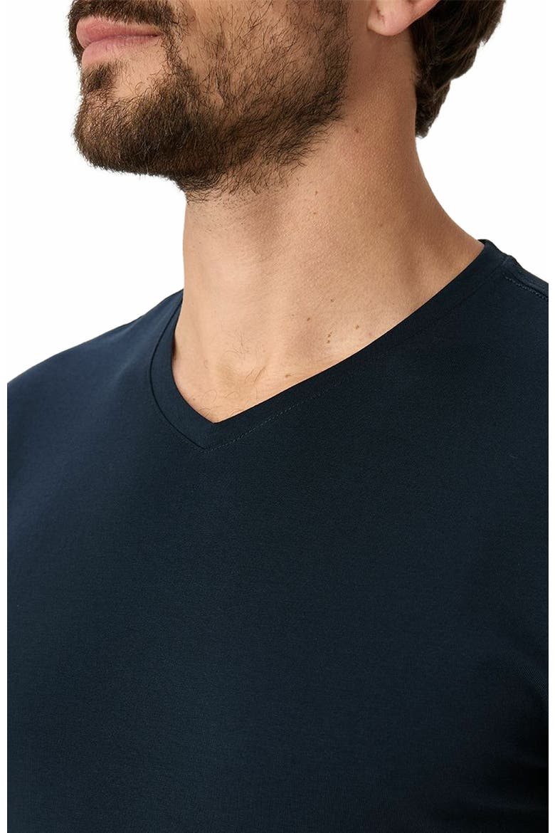 Luxe Stretch Jersey Slim V-Neck Tee, Alternate, color, Midnight Blue