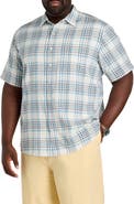 Harbor Bay by DXL Big & Tall Microfiber Small Plaid Sport Shirt V3