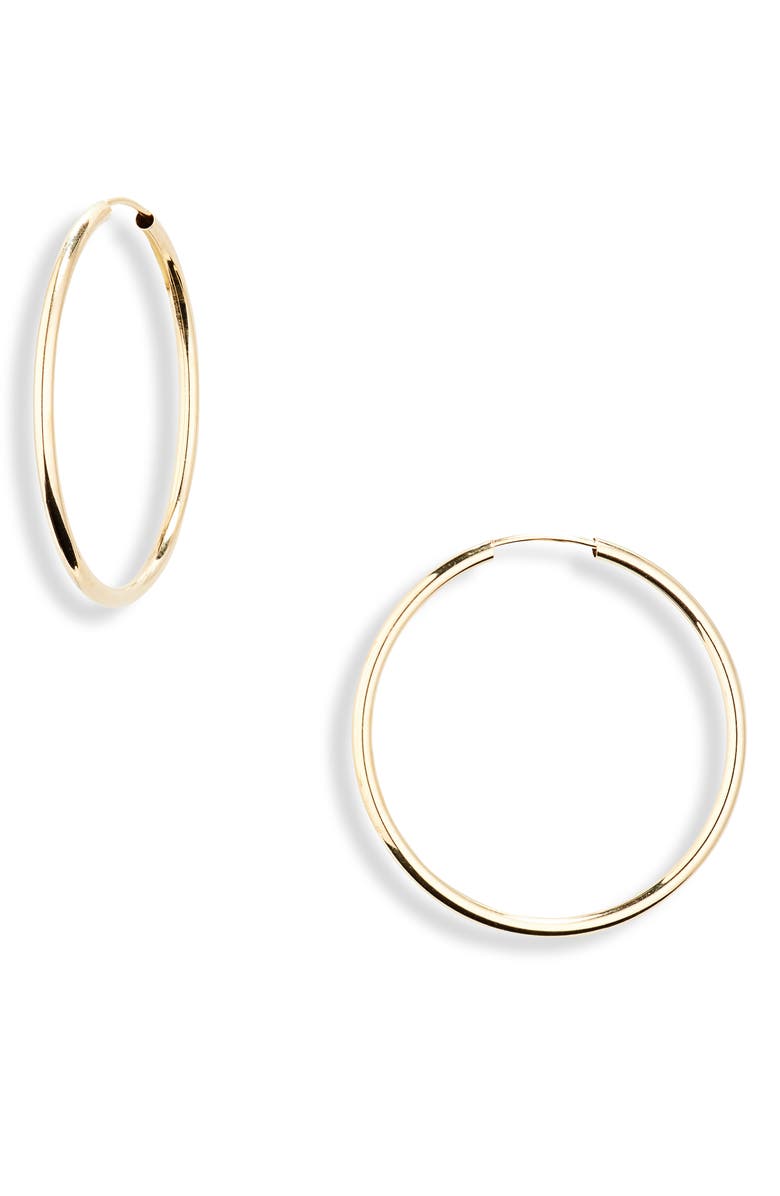 Bony Levy Essentials 14K Gold Thin Hoop Earrings, Main, color, 14Ky