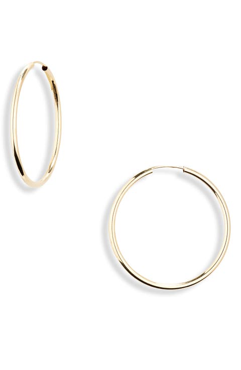 Essentials 14K Gold Thin Hoop Earrings