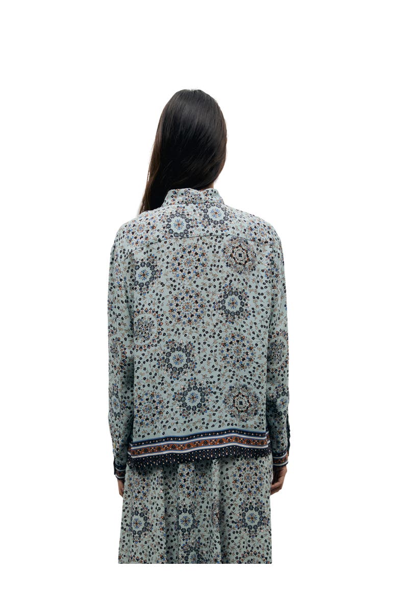 Flowing Printed Shirt, Alternate, color, Sky Blue