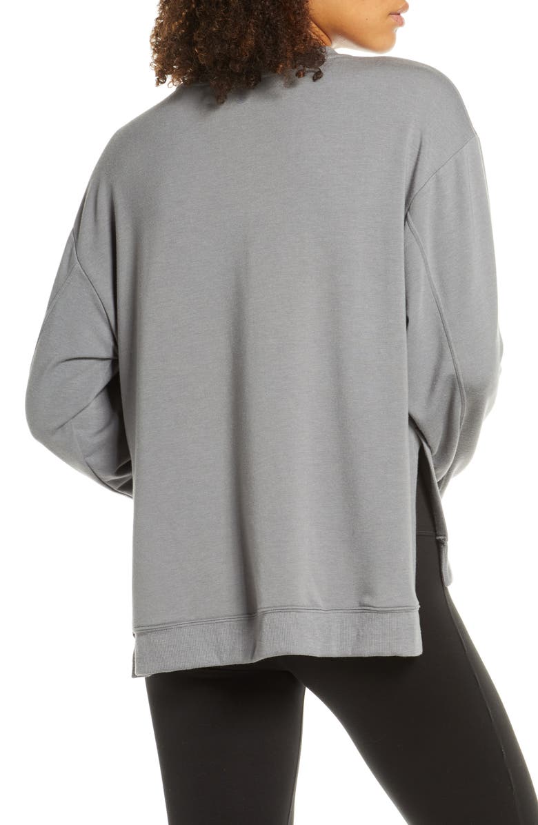 Zella Split Hem Sweatshirt, Alternate, color,