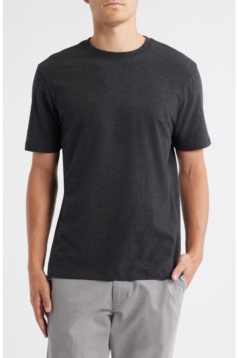 Colson Mélange Stretch Pima Cotton T-Shirt, Main, color, CHARCOAL