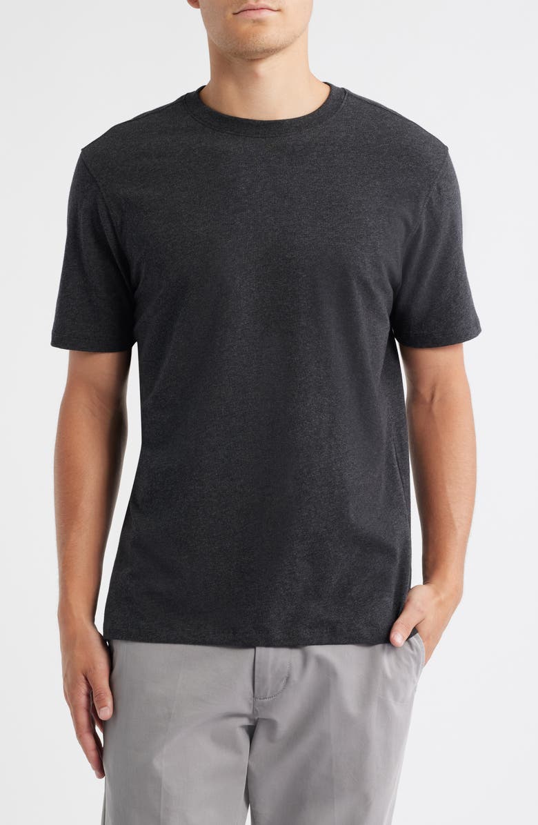 Robert Barakett Colson Mélange Stretch Pima Cotton T-Shirt, Main, color, Charcoal