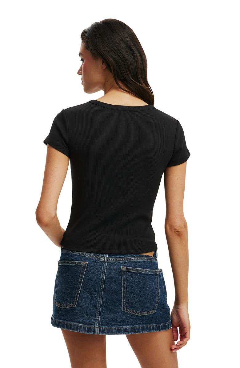 Cotton On Women's Christy Henley Tee, Alternate, color, Black