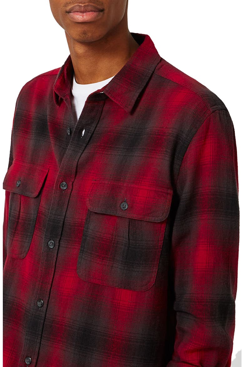 Plaid Flannel Shirt, Alternate, color, RED