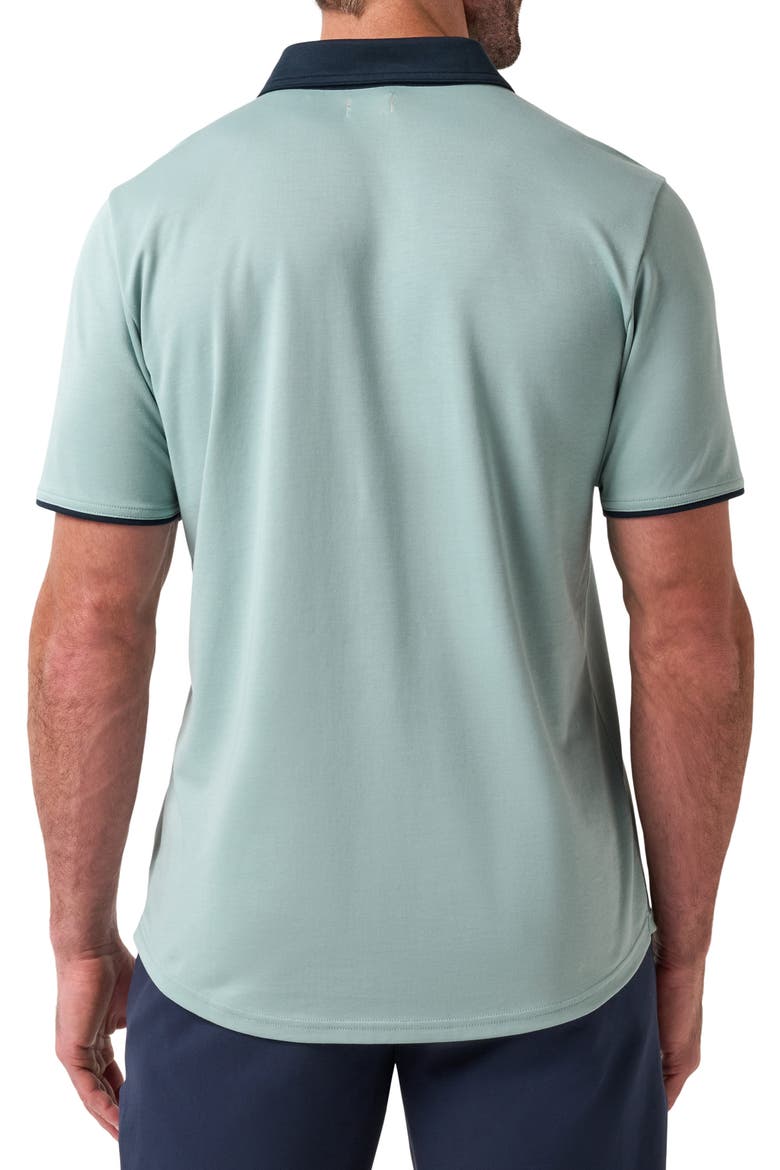 All Day Social Club Contrast Collar Cotton Blend Polo Shirt, Alternate, color, ARONA