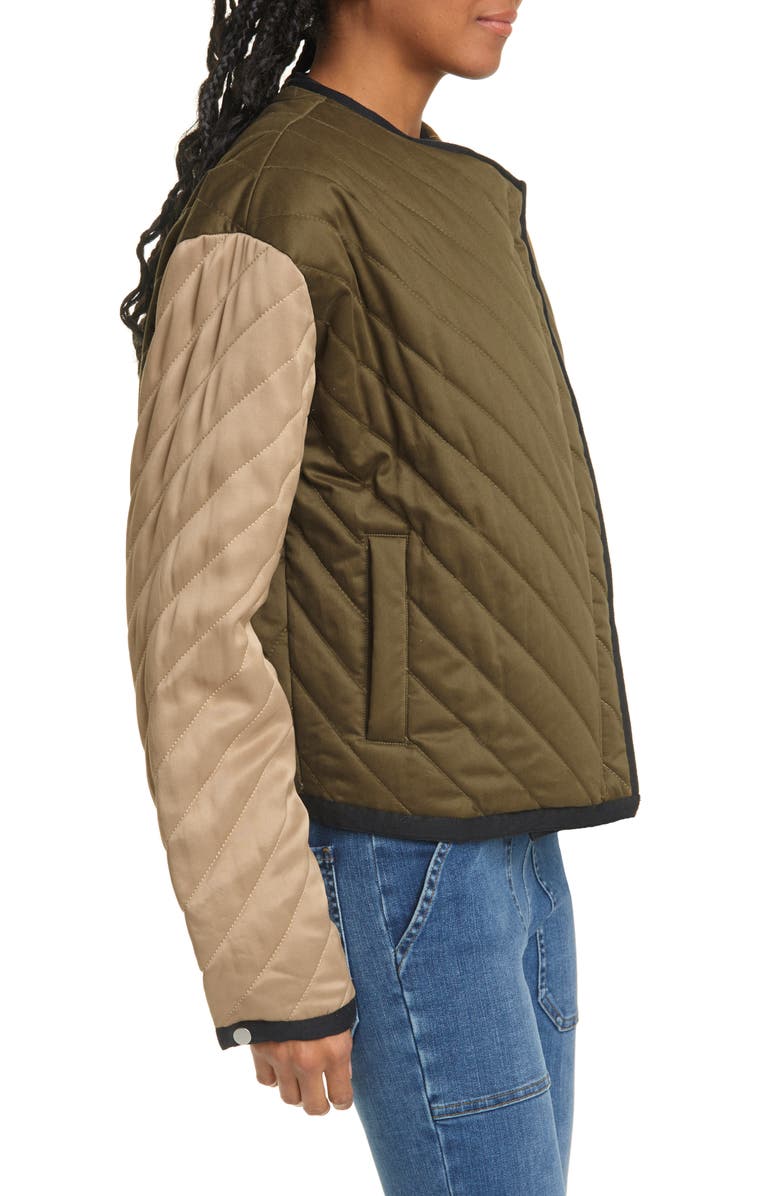 FRAME Quilted Colorblock Cotton Jacket, Alternate, color, 