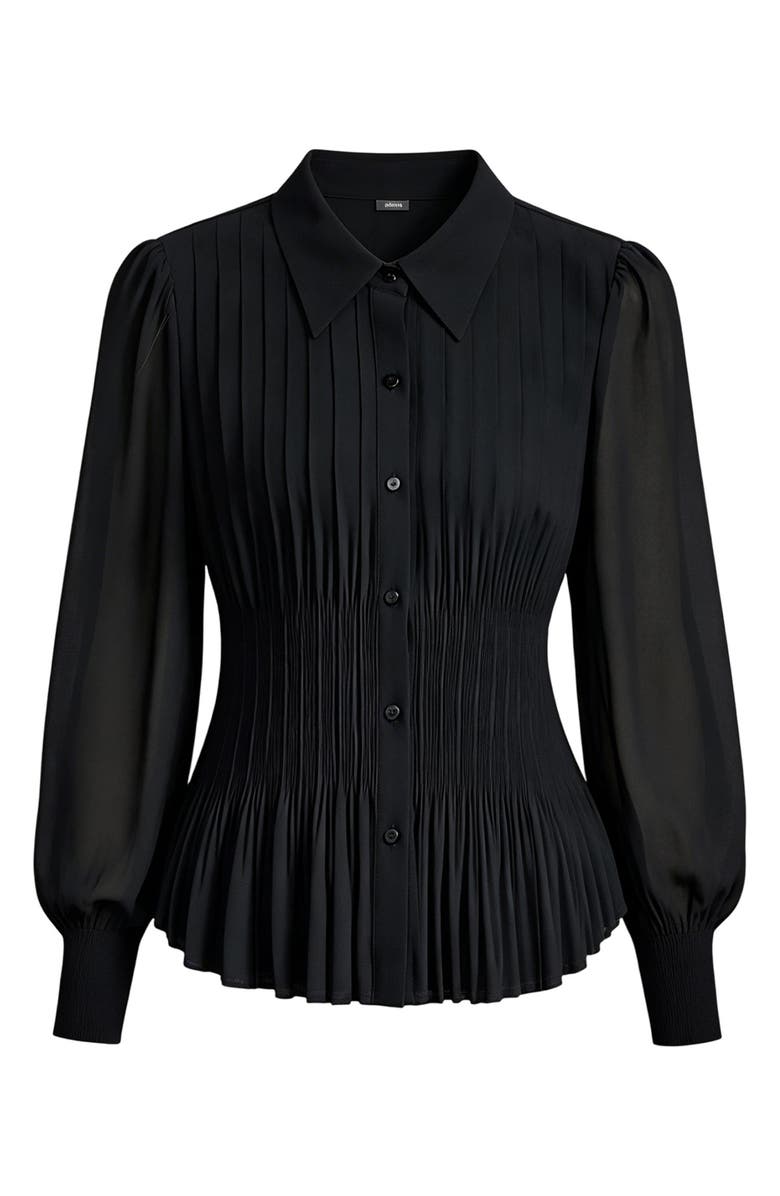 WDNY Smocked Waist Top, Main, color, Black