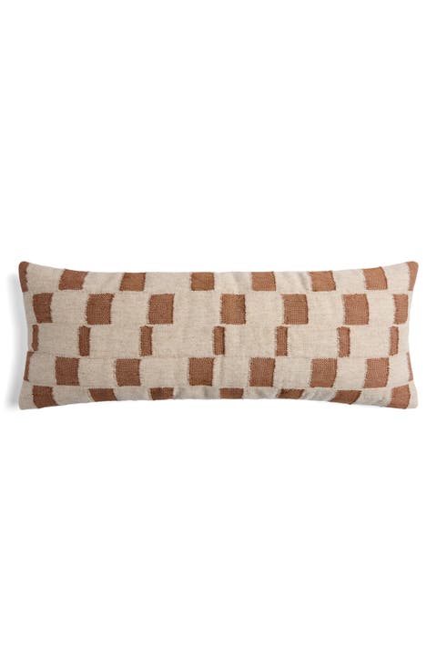 Modern Check Wool Blend Lumbar Pillow Cover