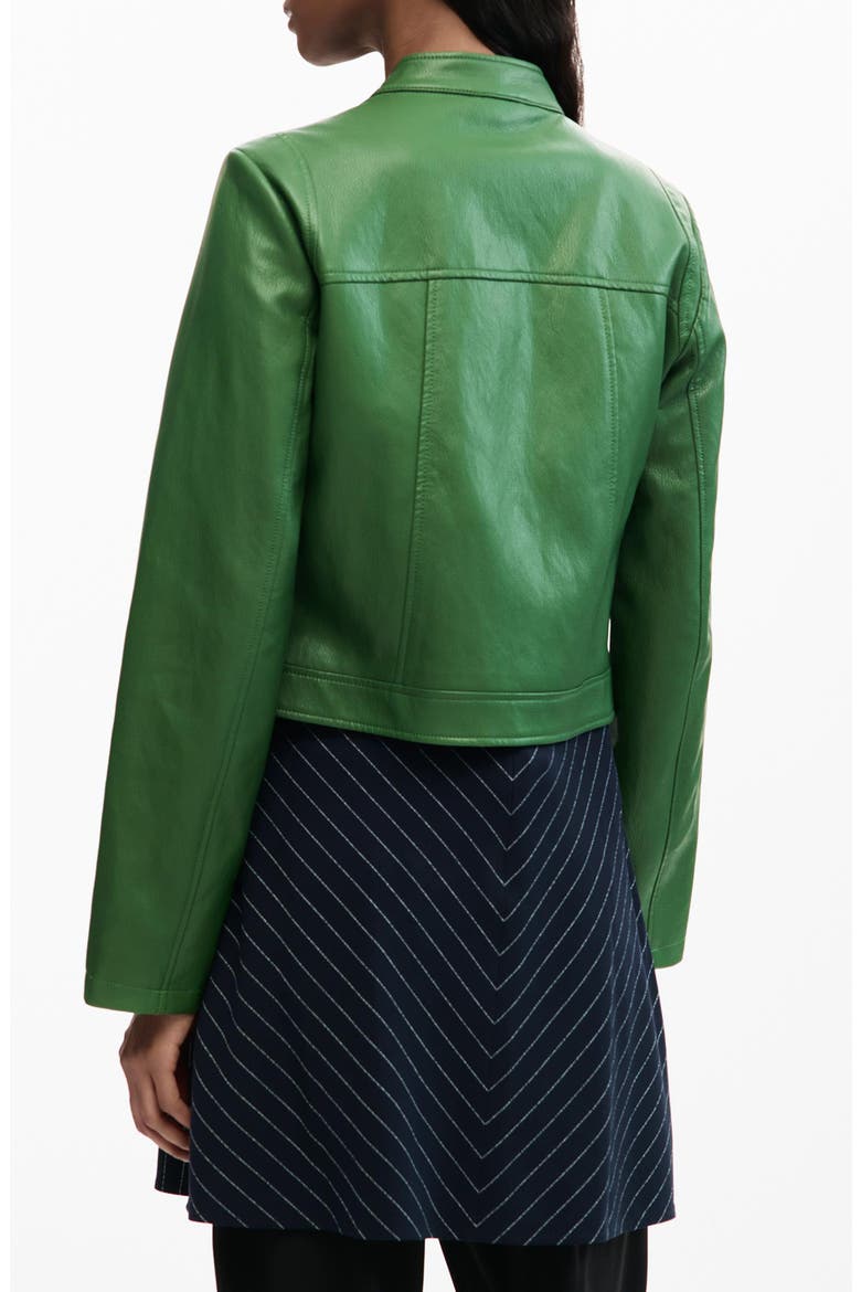 Faux Leather Jacket, Alternate, color, GREEN