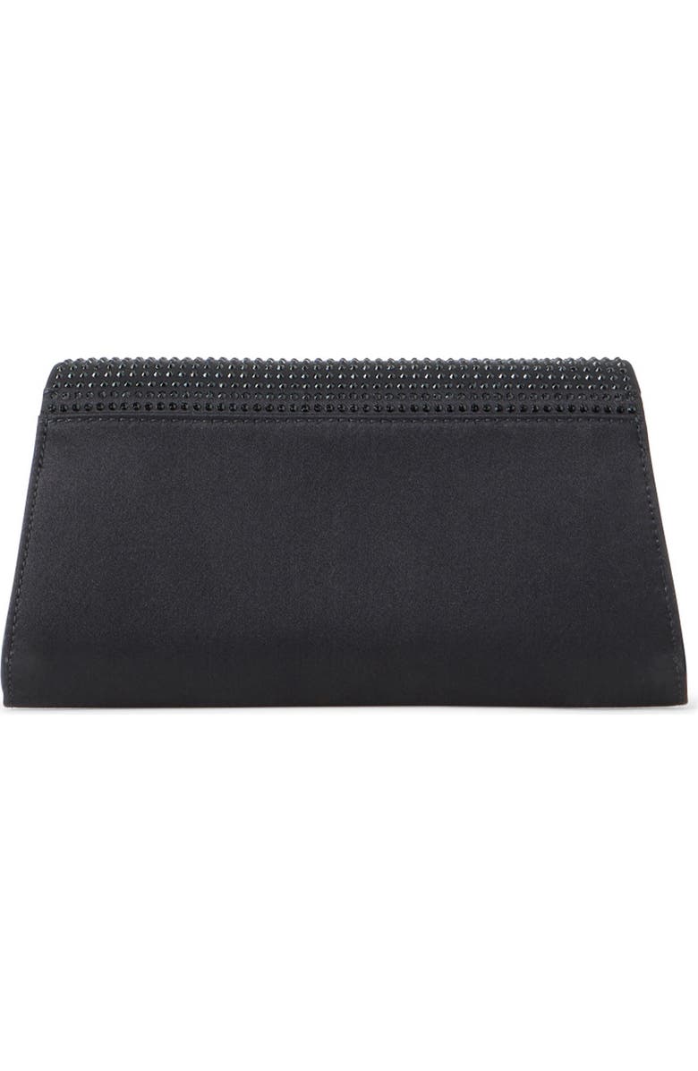 Akris Anouk Crystal Embellished Silk & Leather Clutch, Alternate, color, Black